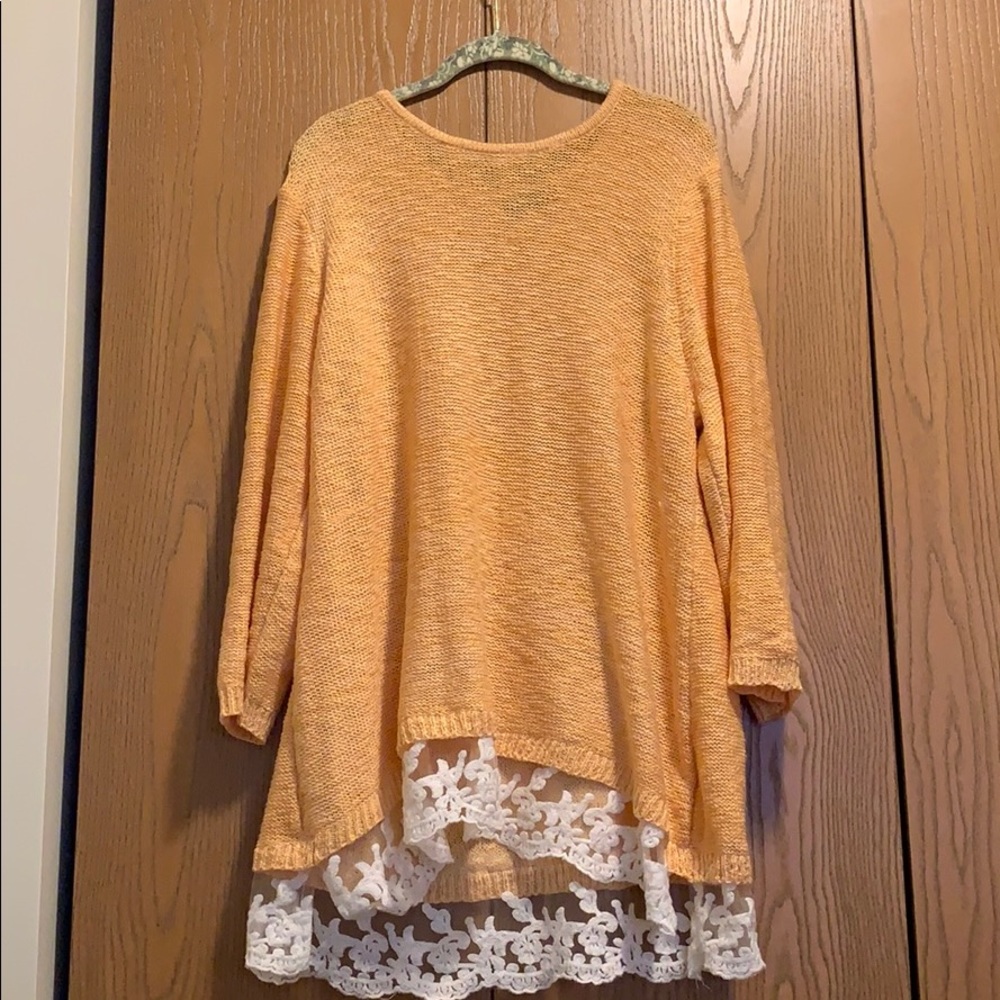 Orange 3/4 Sleeve Style & Co. Sweater